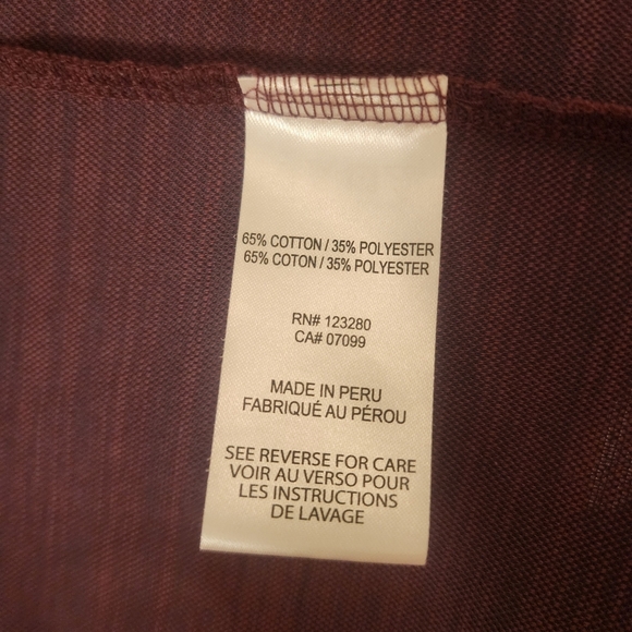Travis Mathew Maroon Cotton Blend Longsleeve Polo Shirt Mens Large - Picture 6 of 9